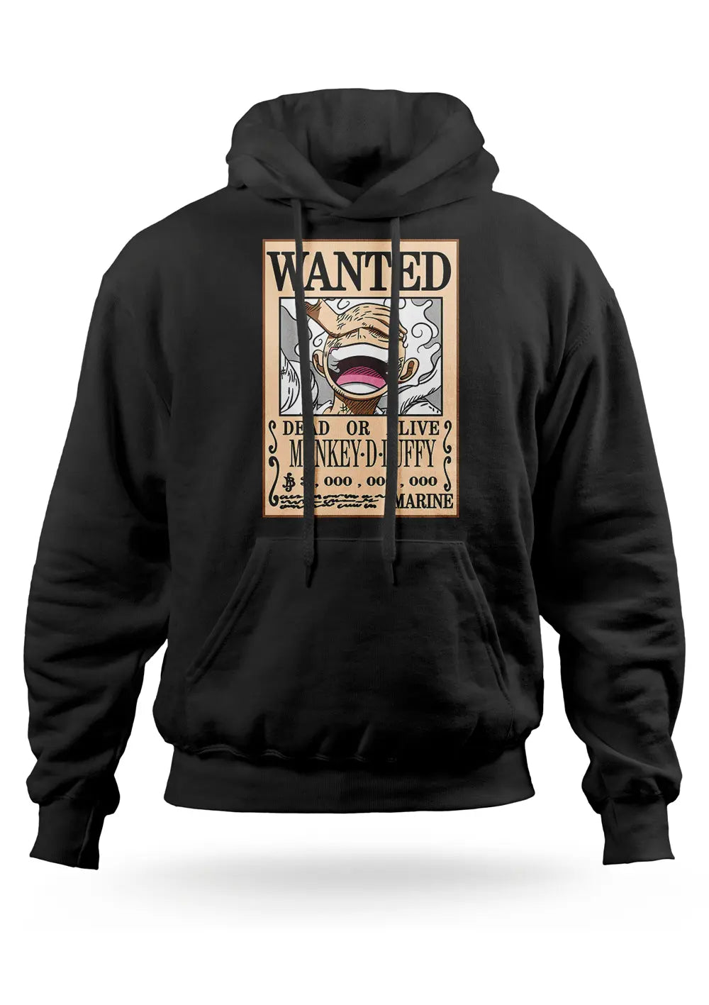 Felpa con Cappuccio Wanted Monkey D Luffy Rubber Gear 5 One Piece Anime-0